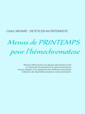 cover image of Menus de printemps pour l'hémochromatose